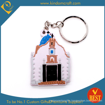 China Popular Wholesale Die Casting House Shape PVC Key Chain in High Quality